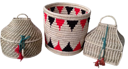 A set of three beautiful sabai grass products